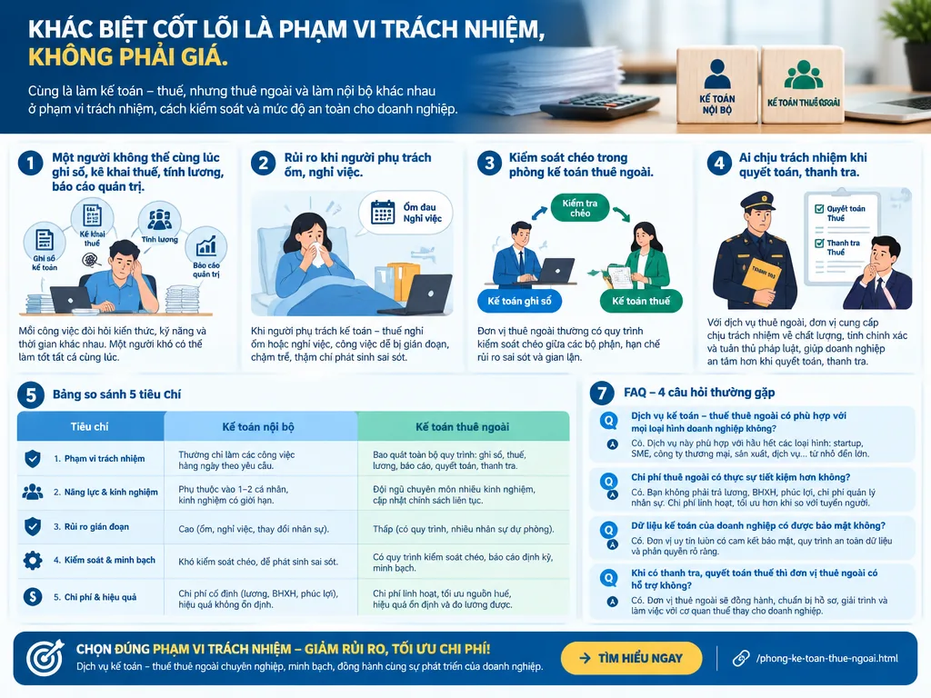 Một kế toán viên làm việc một mình giữa nhiều chồng chứng từ và hồ sơ trên bàn